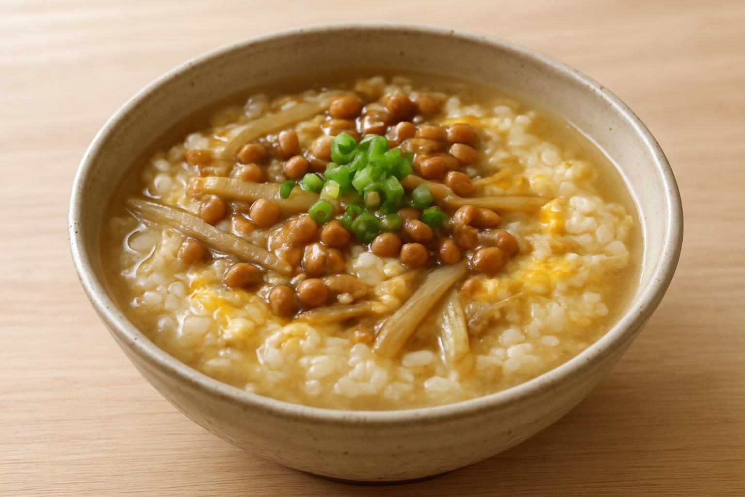 ごぼうと納豆の雑炊