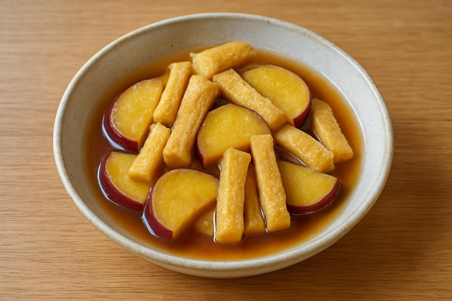 さつまいもと油揚げの煮浸し