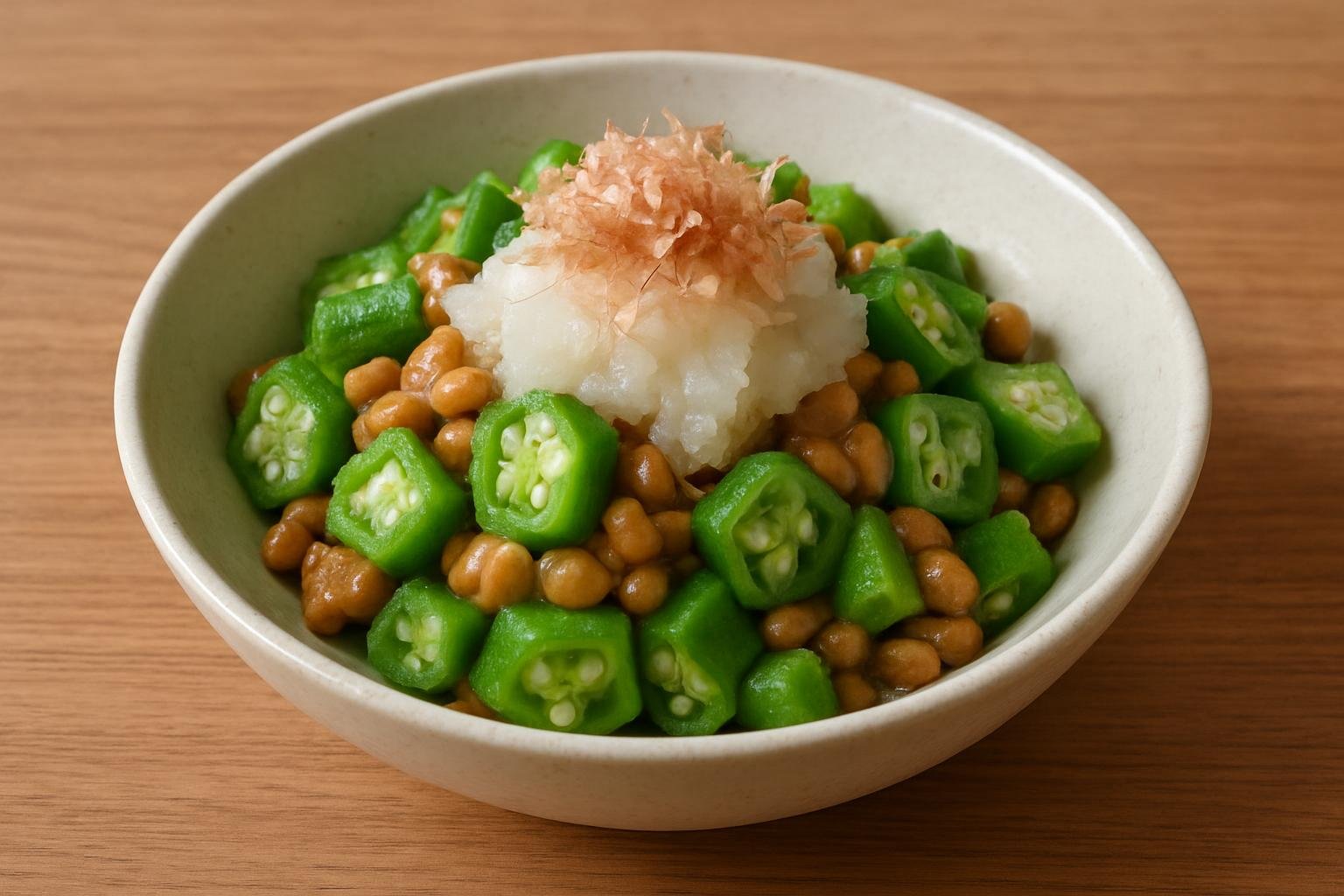 オクラと納豆のおろし和え