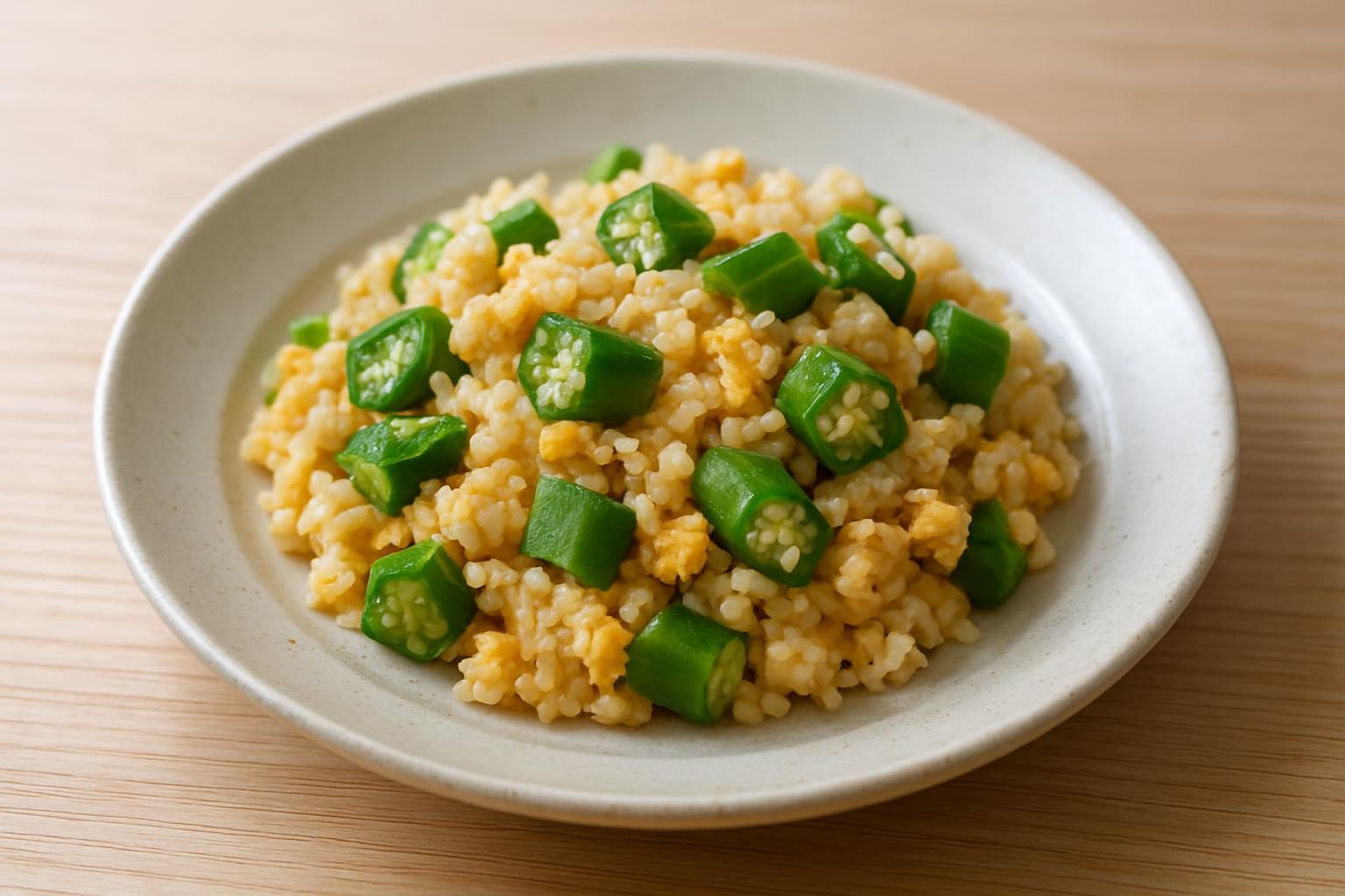 オクラと塩麹のチャーハン