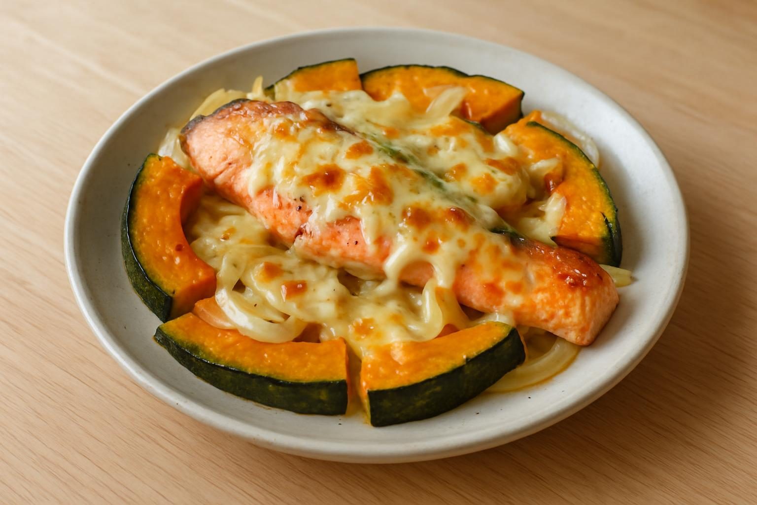 鮭とかぼちゃのチーズ焼き