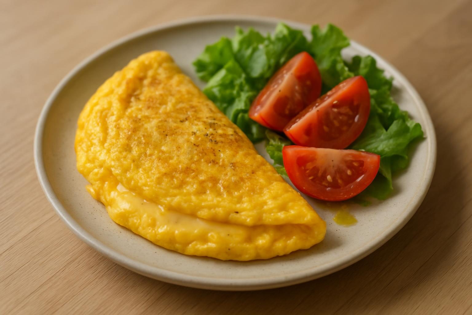 チーズオムレツとトマトサラダ