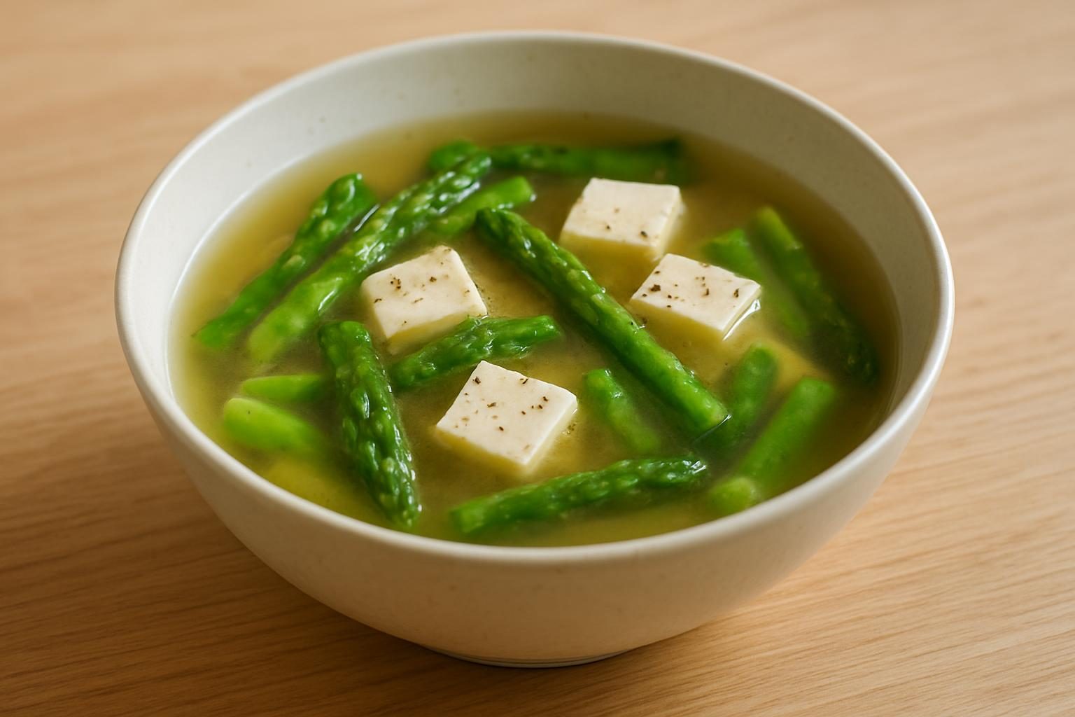 アスパラと豆腐のスープ