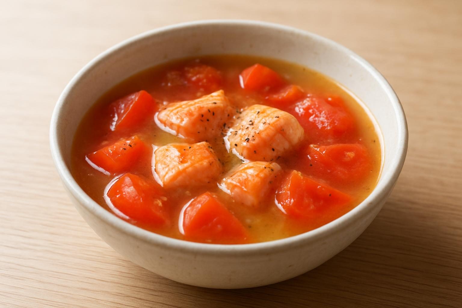 トマトと鮭のスープ