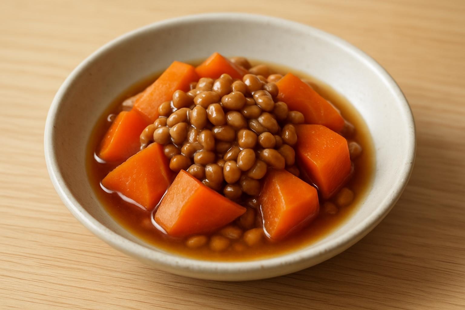にんじんと納豆の煮浸し
