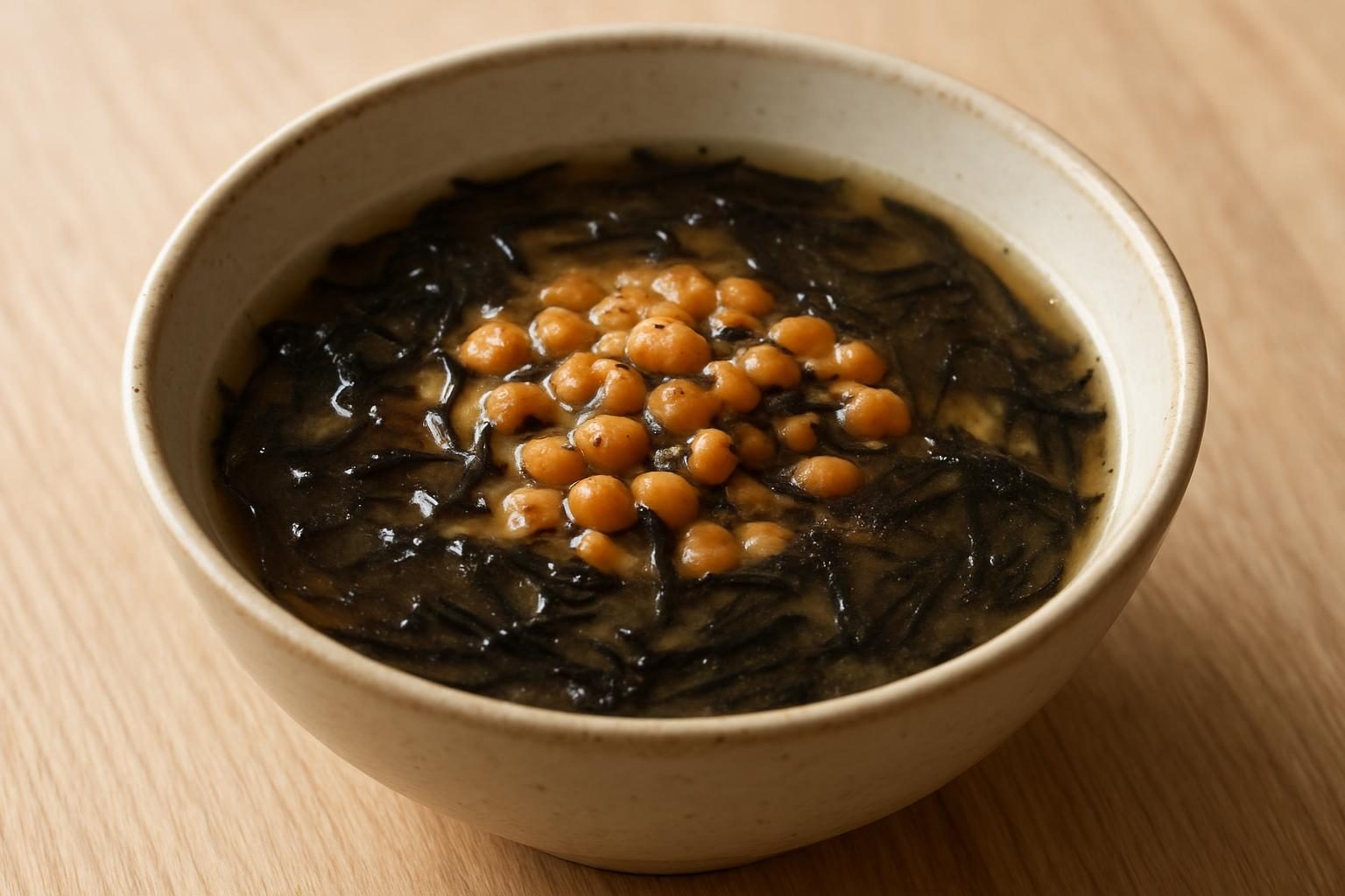 ひじきと納豆のスープ
