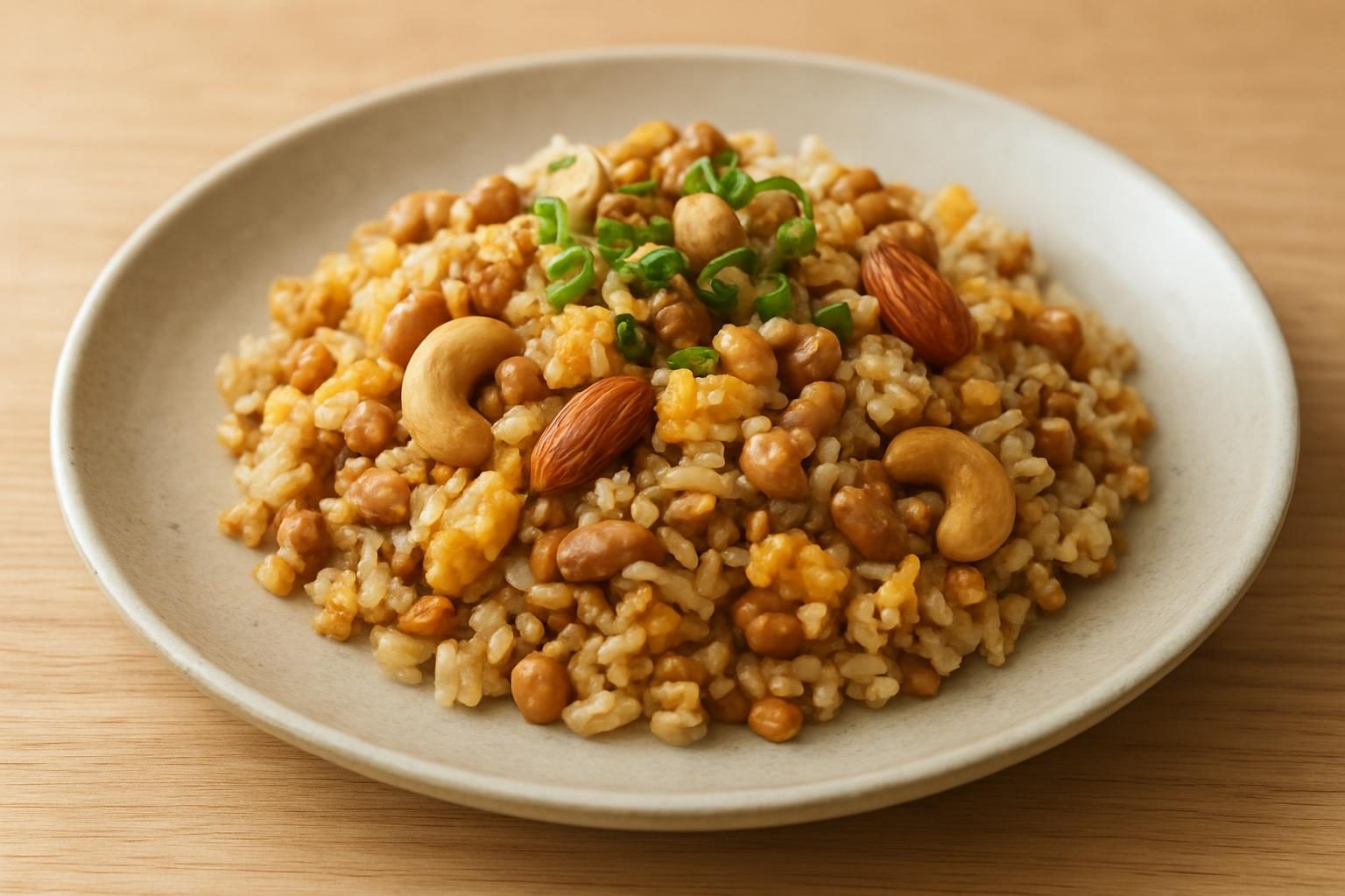 ナッツと納豆のチャーハン