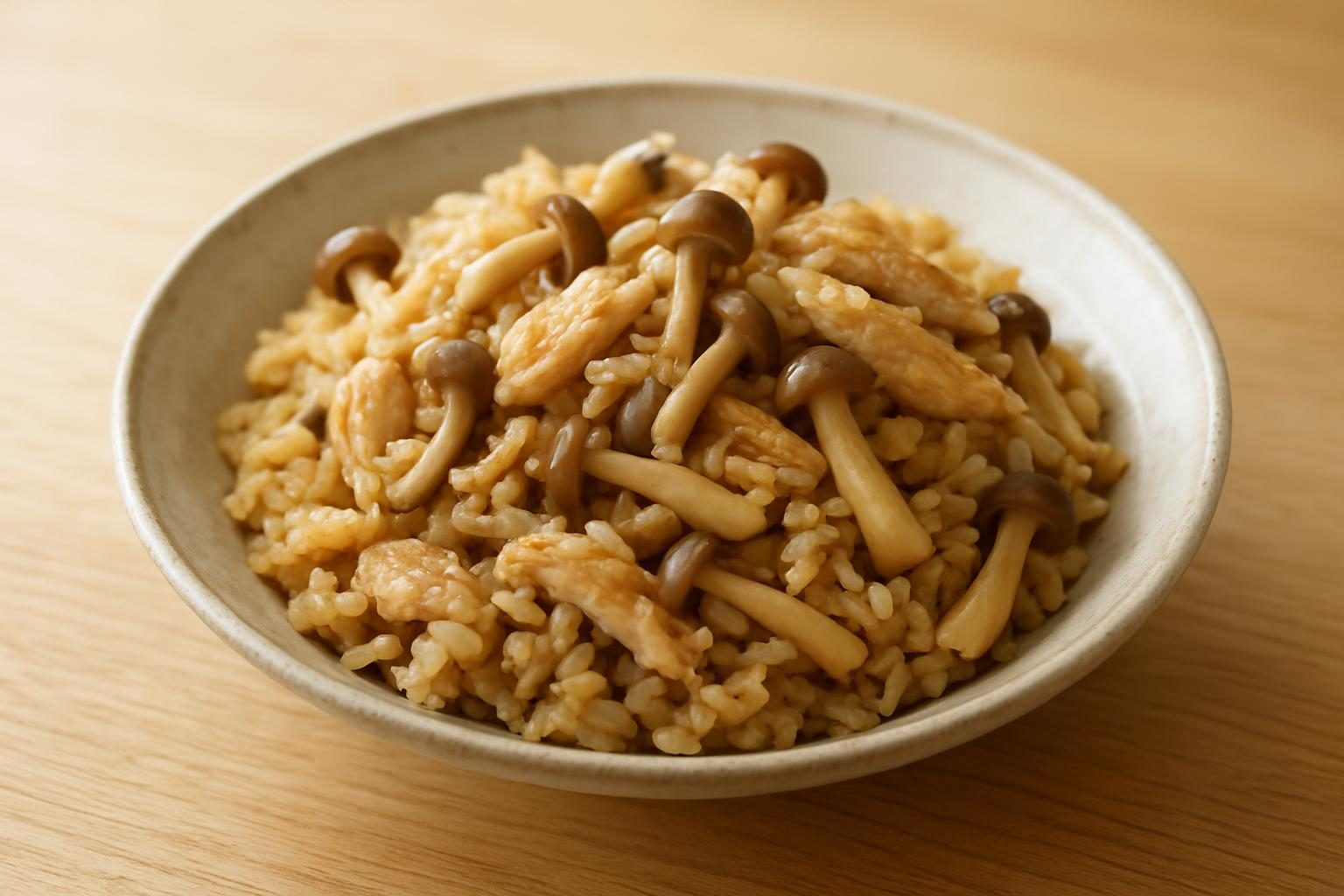 ささみとしめじの炊き込みご飯