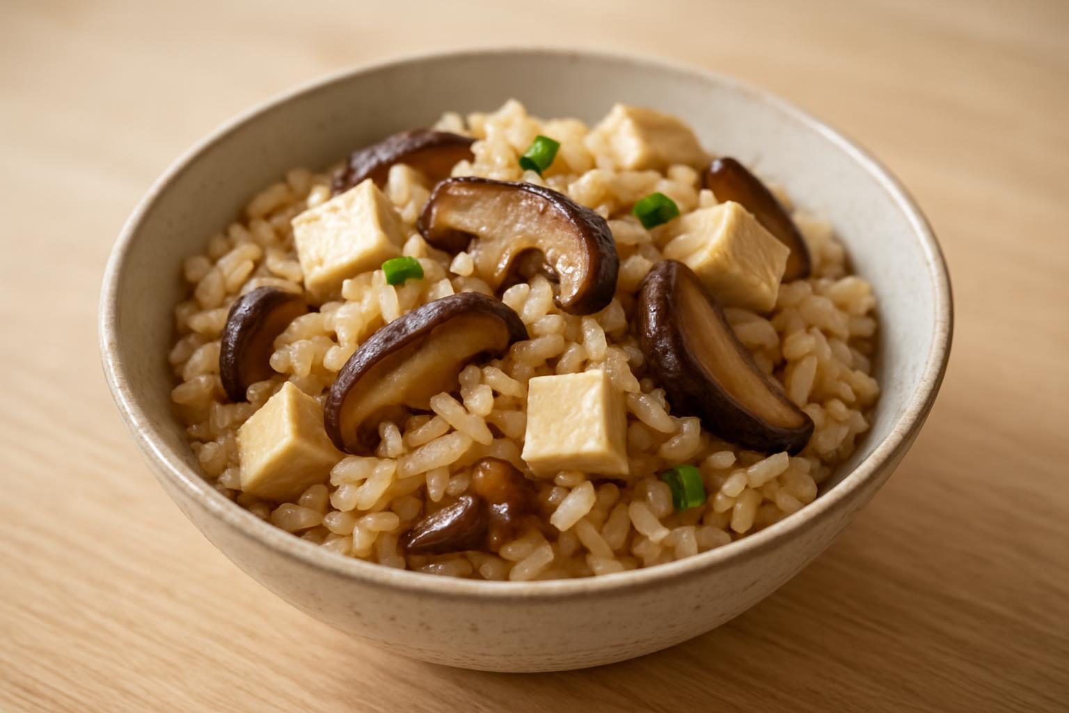 しいたけと豆腐の炊き込みご飯