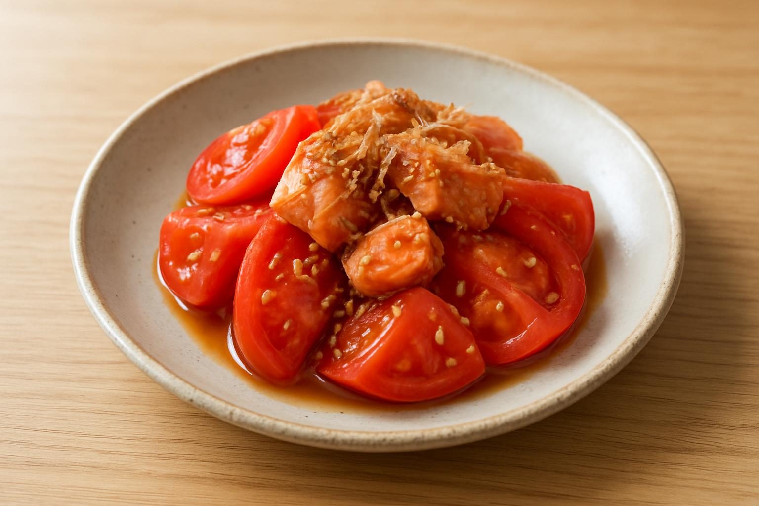 トマトと鮭の和え物
