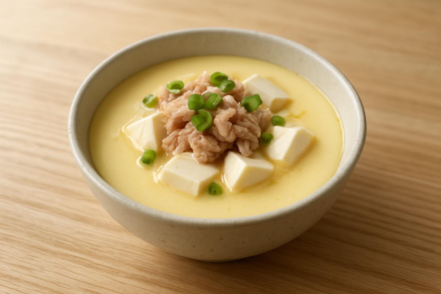 豆腐とツナのなめらか茶碗蒸し