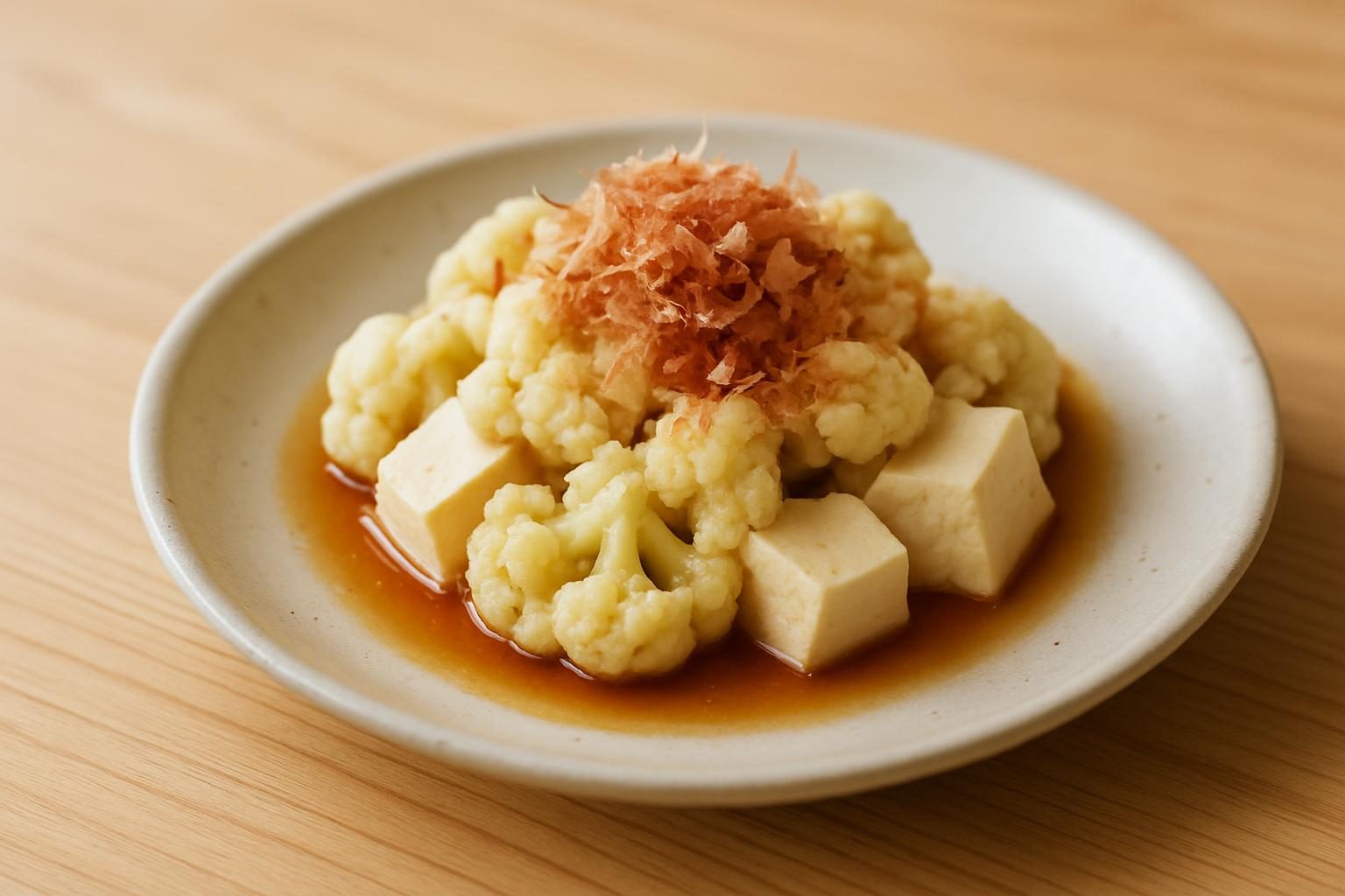 カリフラワーと豆腐のおひたし