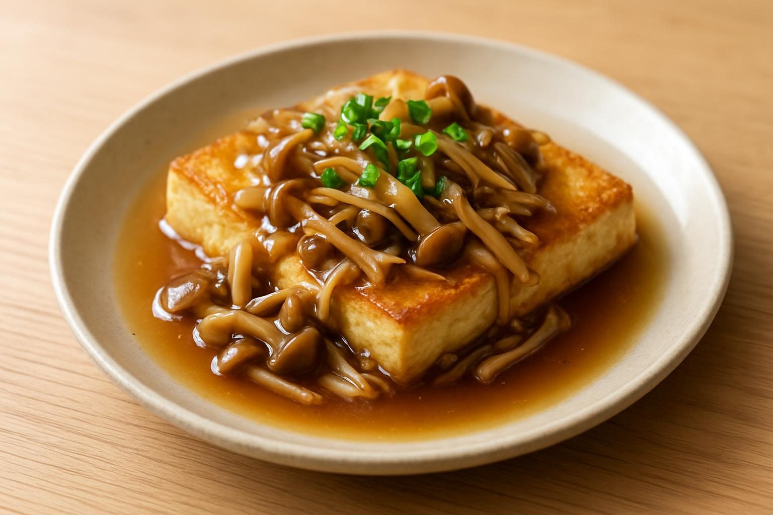 豆腐ステーキのきのこあん
