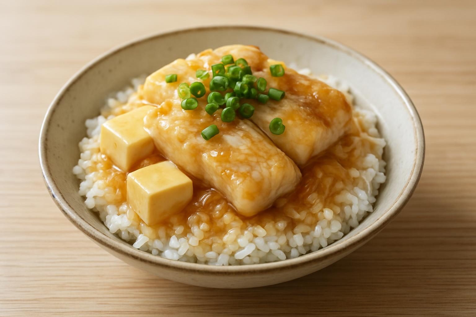 白身魚と豆腐のあんかけ丼