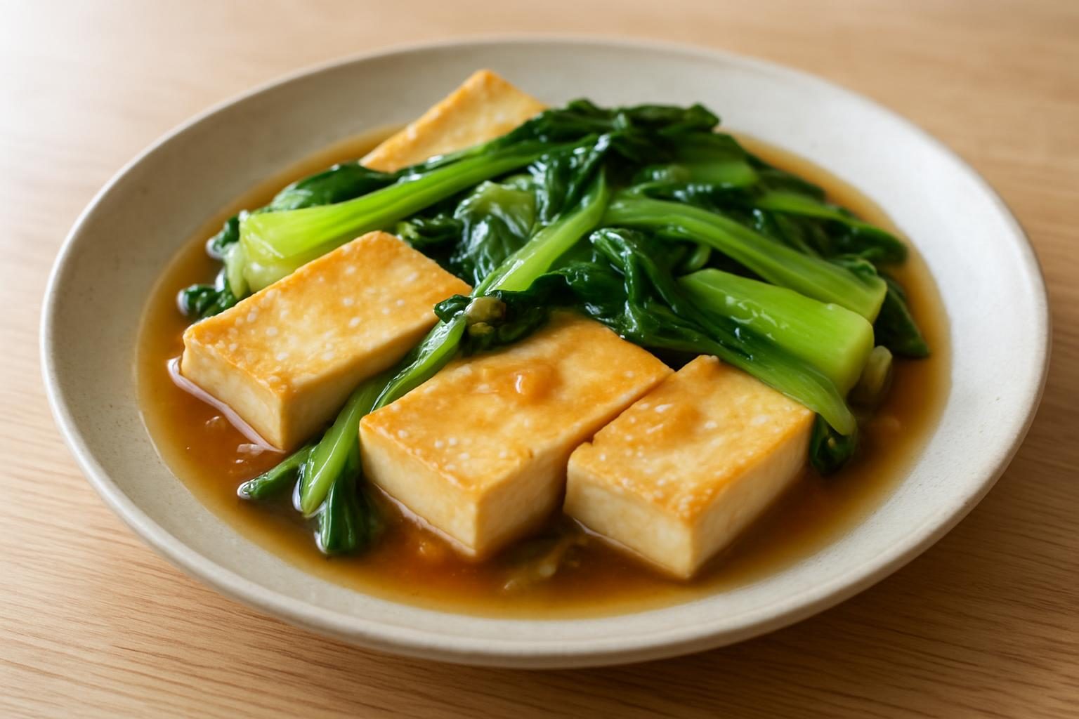 豆腐と青菜のあんかけ煮