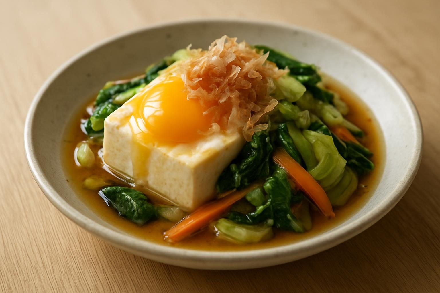 豆腐と卵のおひたし