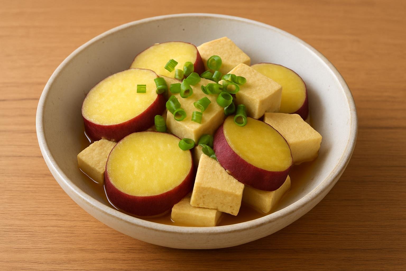 さつまいもと高野豆腐のレンジ蒸し