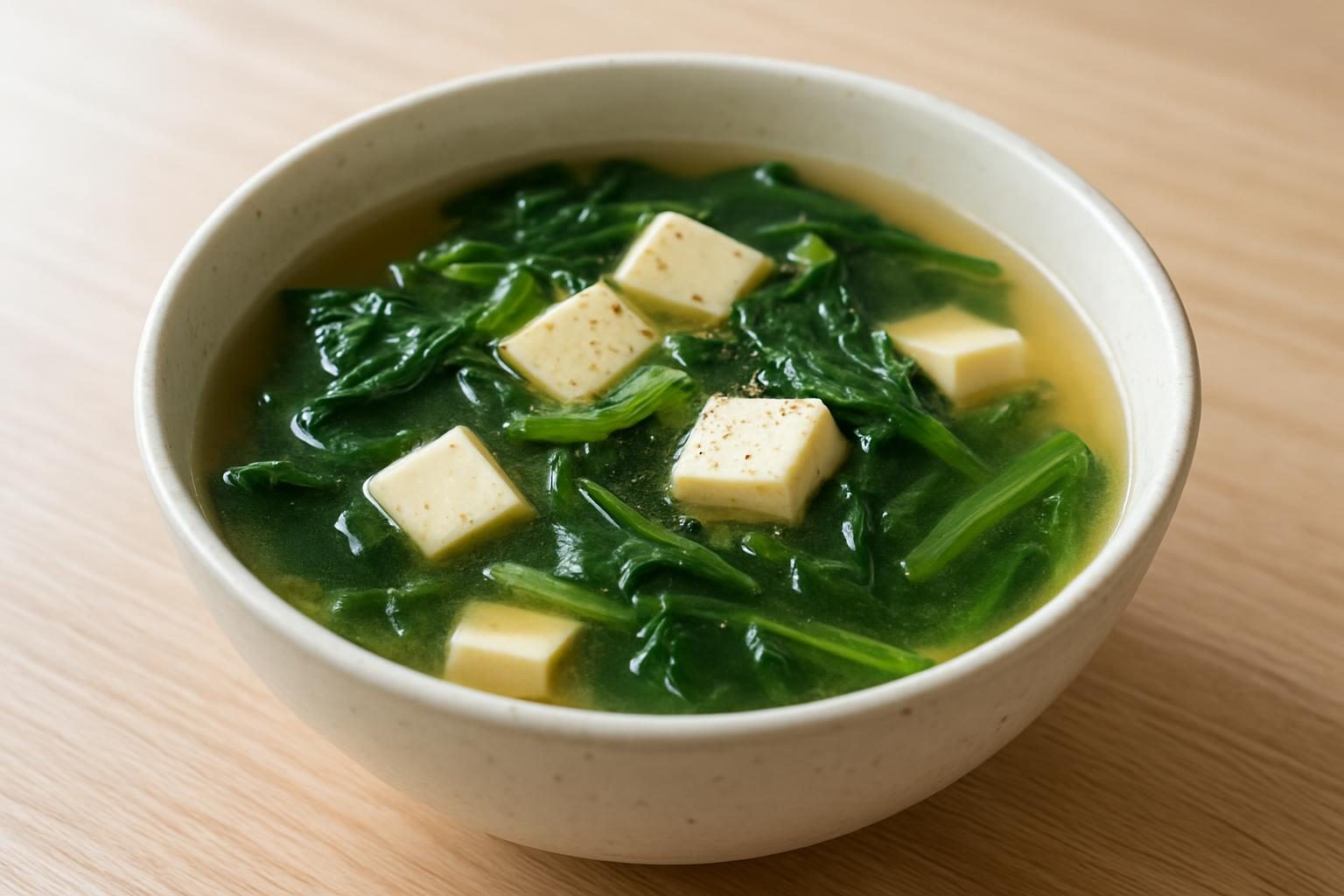 ほうれん草と豆腐のスープ