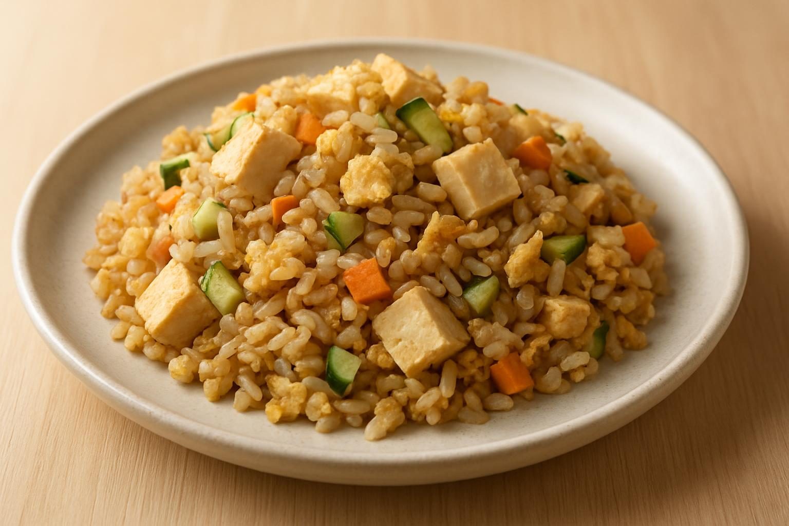 豆腐野菜と高野豆腐のチャーハン