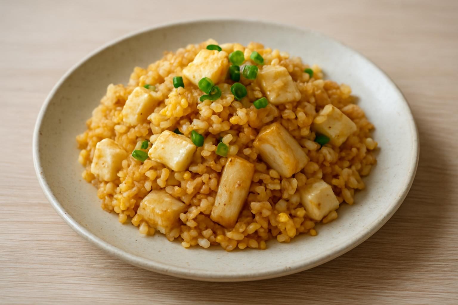 長芋と豆腐のチャーハン