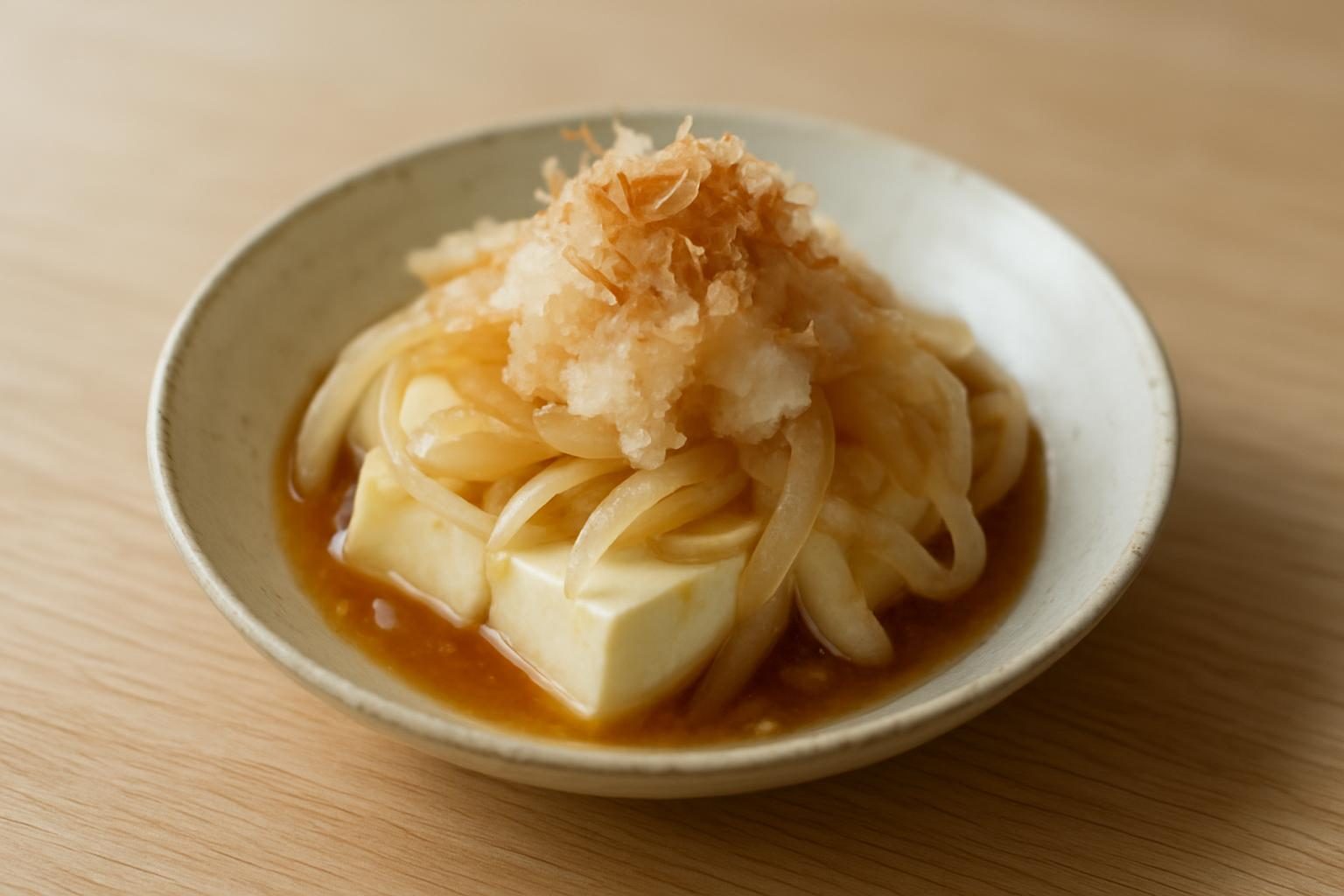玉ねぎと豆腐のおろし和え
