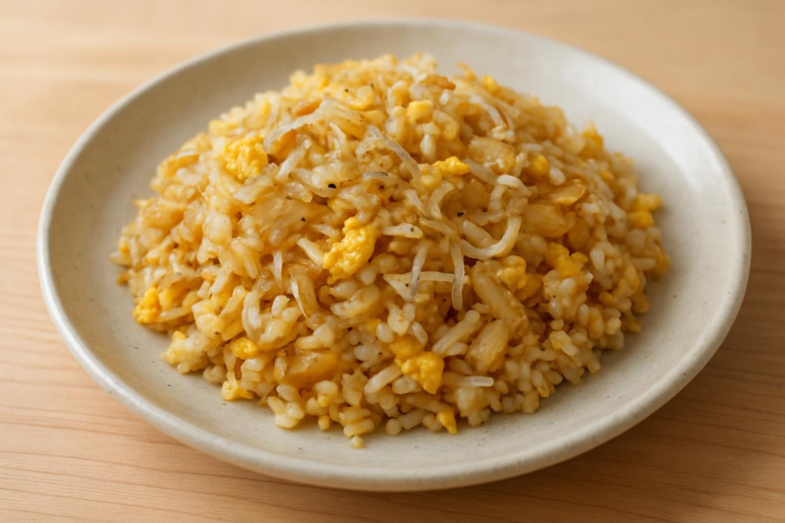 玉ねぎとしらすのチャーハン