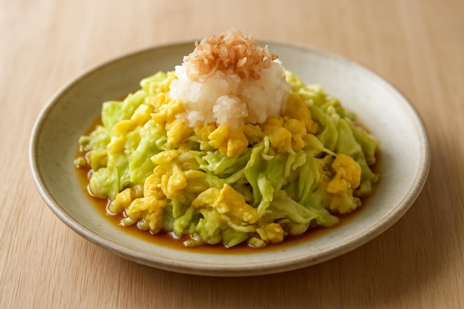 キャベツと卵のおろし和え