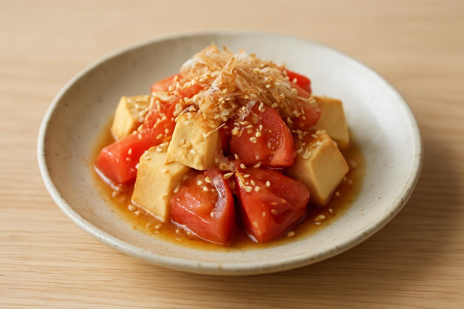 トマト缶と高野豆腐の和え物