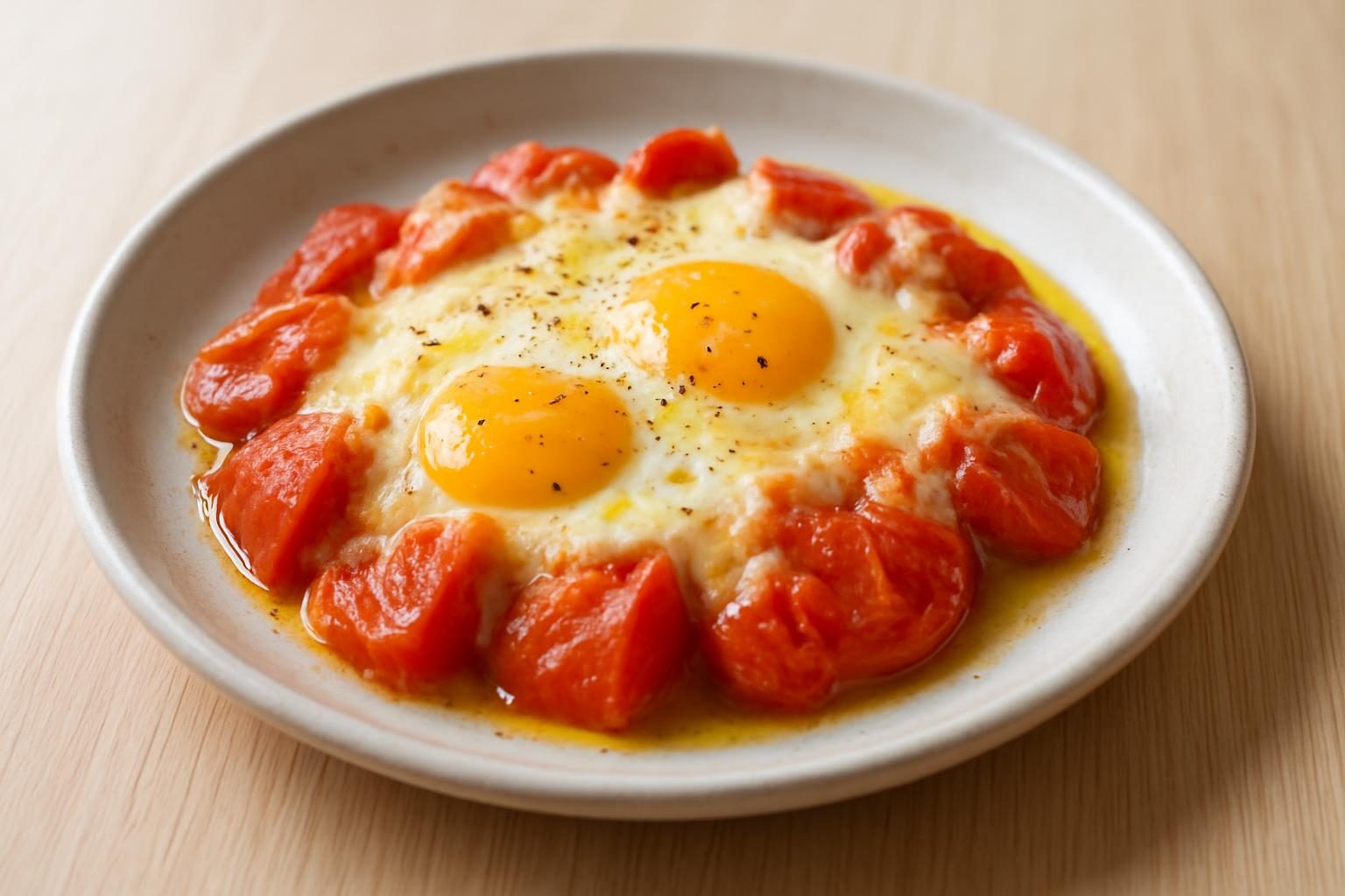 トマト缶と卵のチーズ焼き