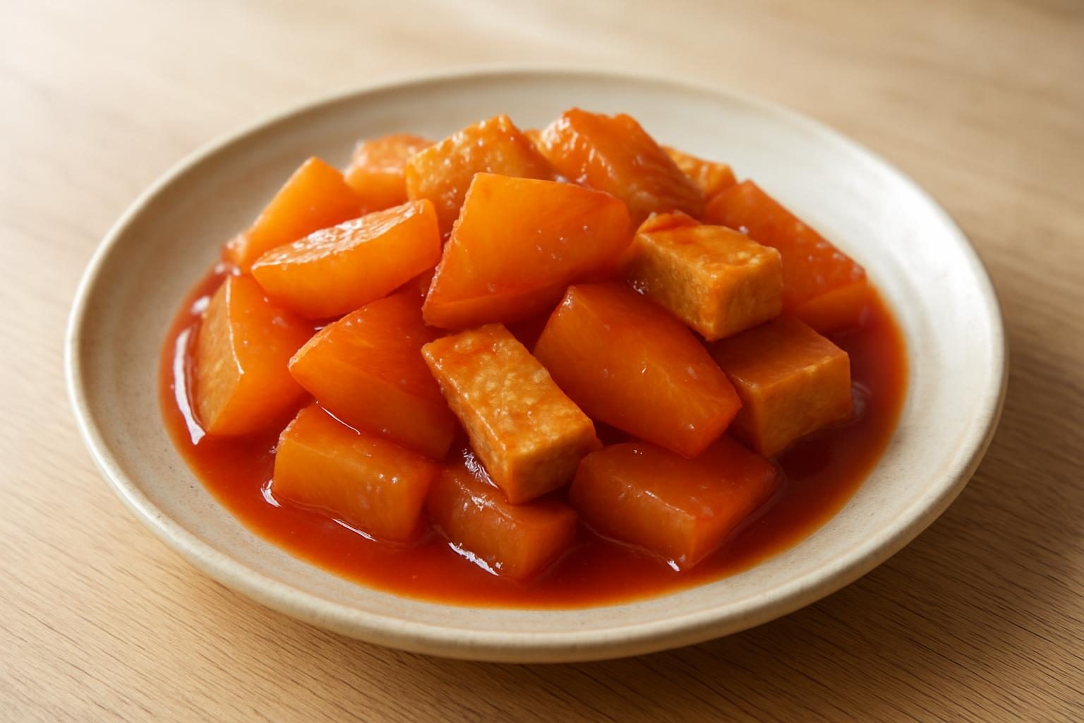 大根と高野豆腐の甘酢炒め