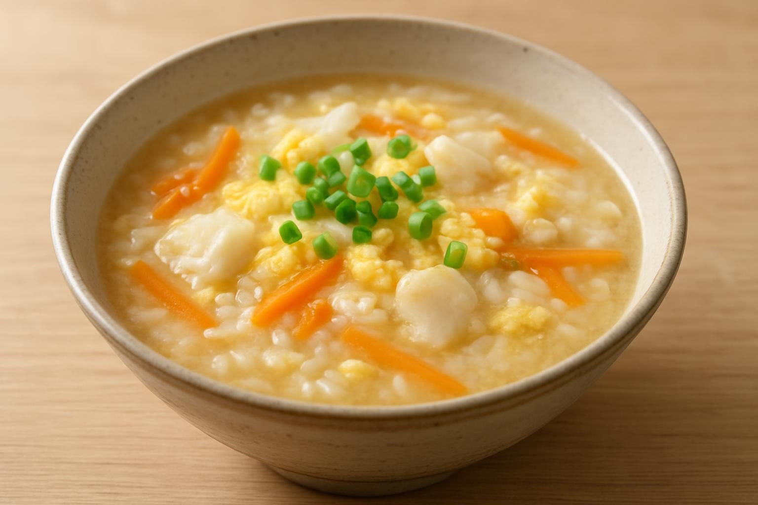 にんじんと白身魚の雑炊