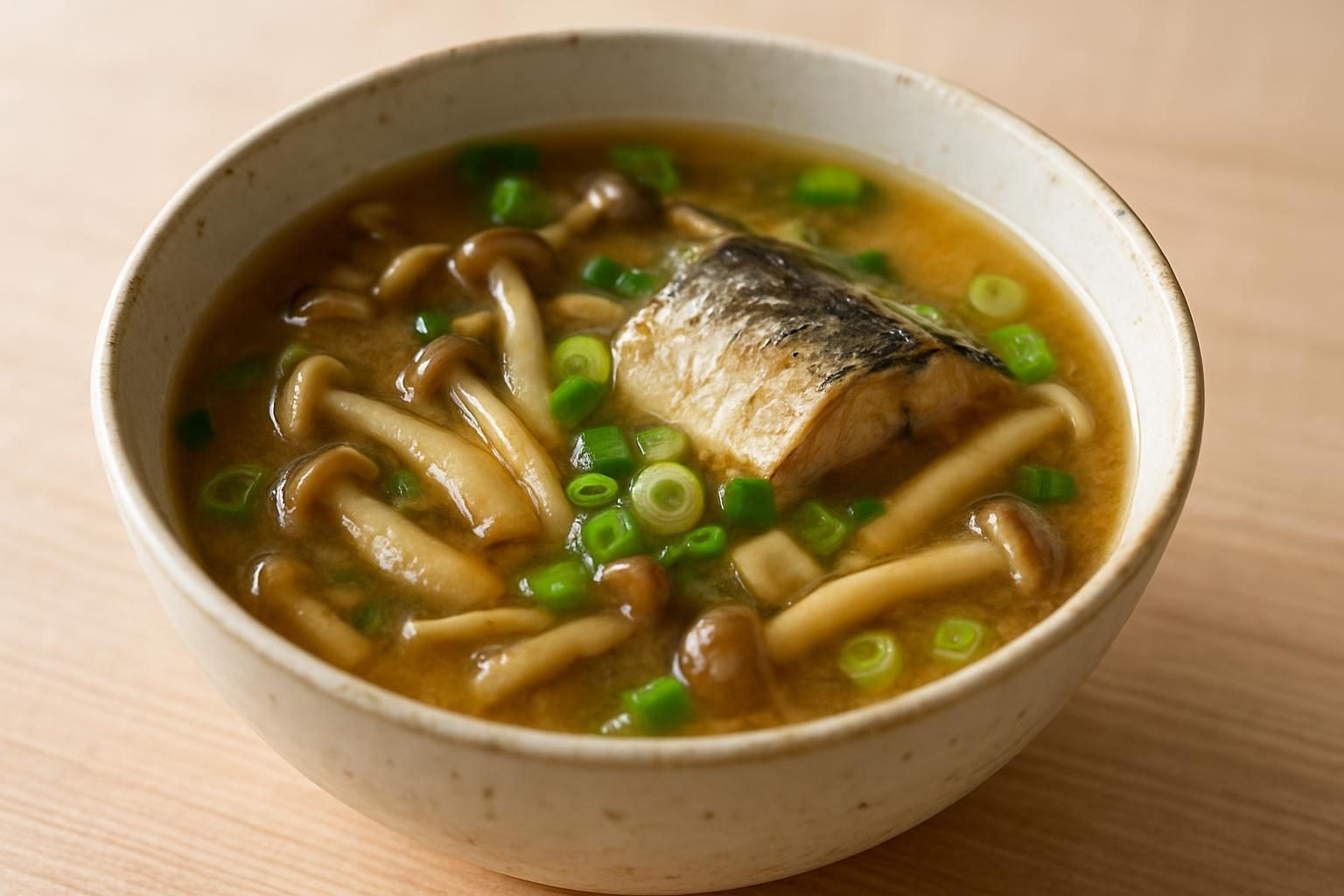 きのことサバ缶のみそ汁