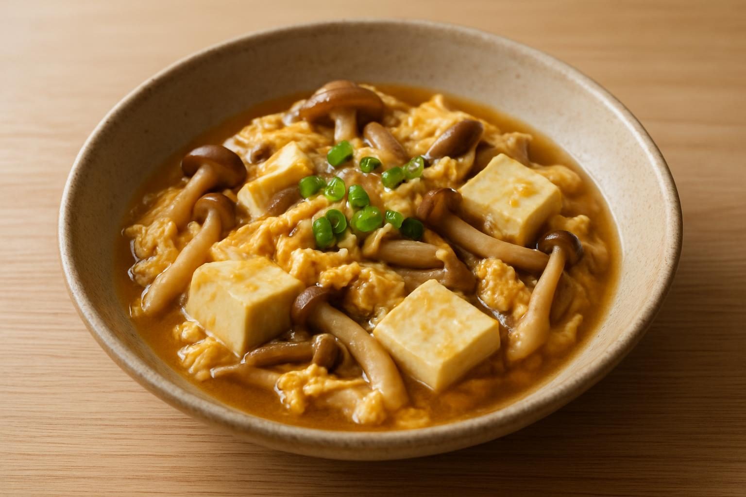 きのこと豆腐の卵とじ
