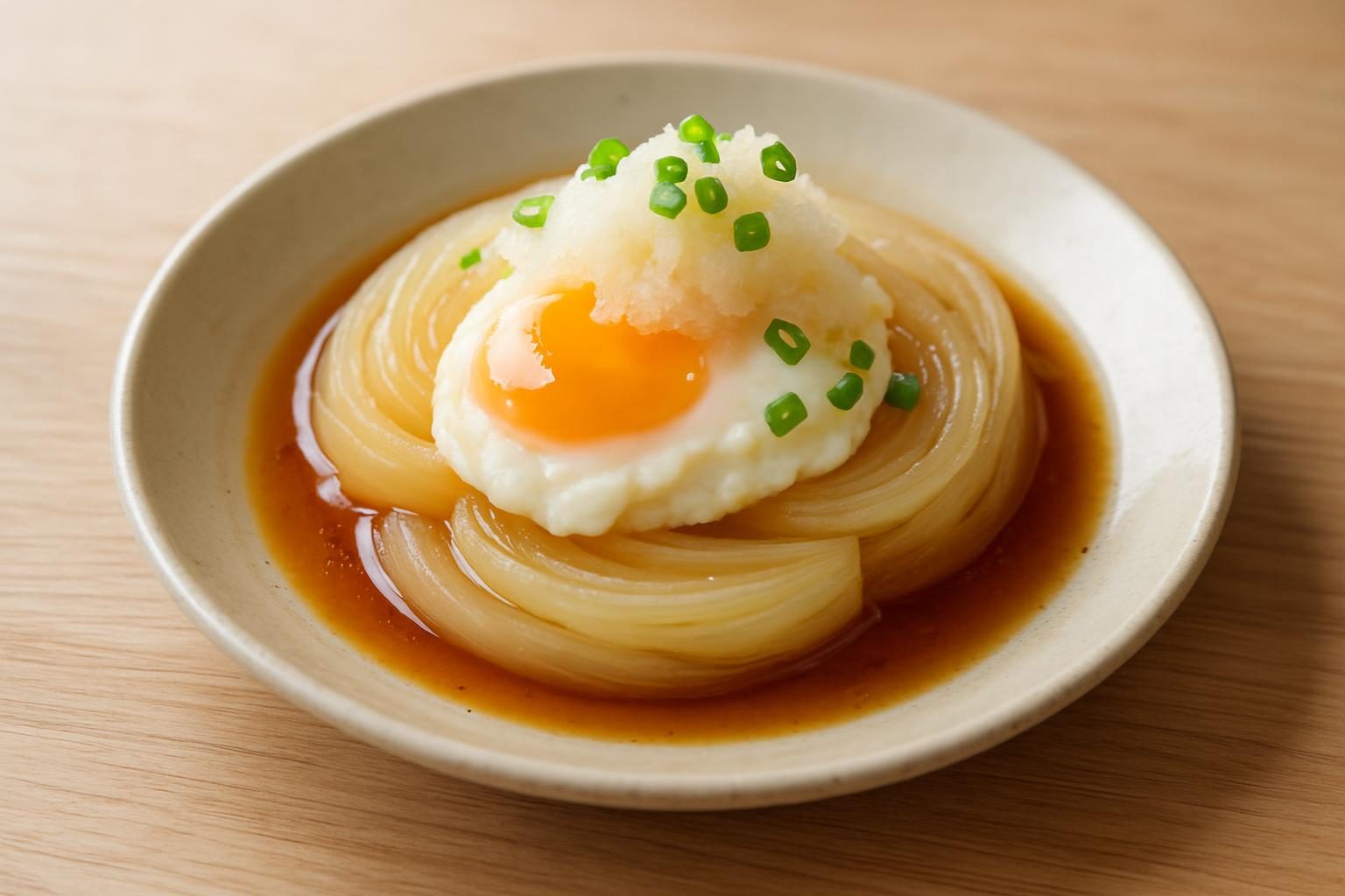 玉ねぎと卵のレンジポン酢蒸し