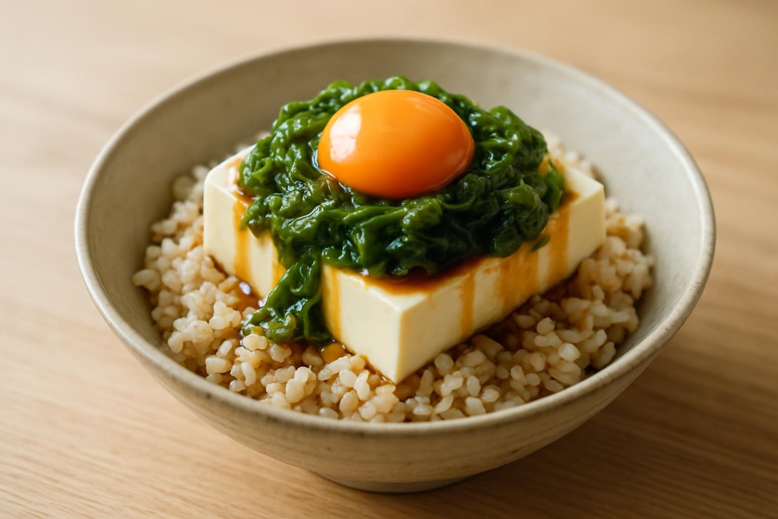 豆腐とめかぶのねばねば丼