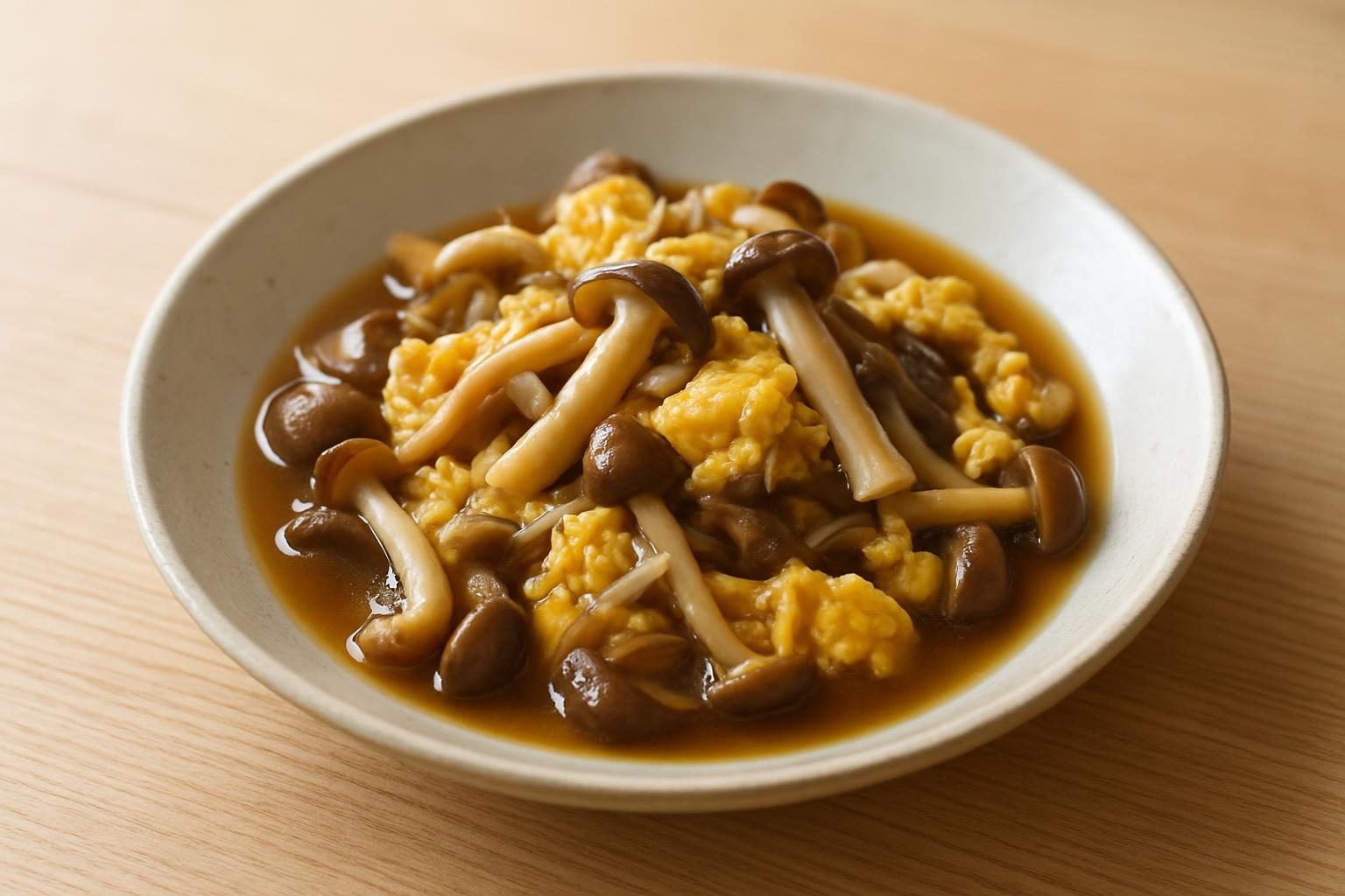 きのこと卵のレンジ煮