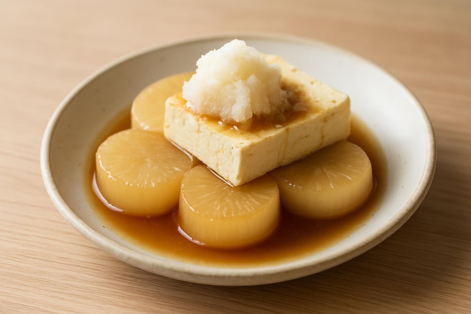 大根と豆腐のレンジポン酢蒸し
