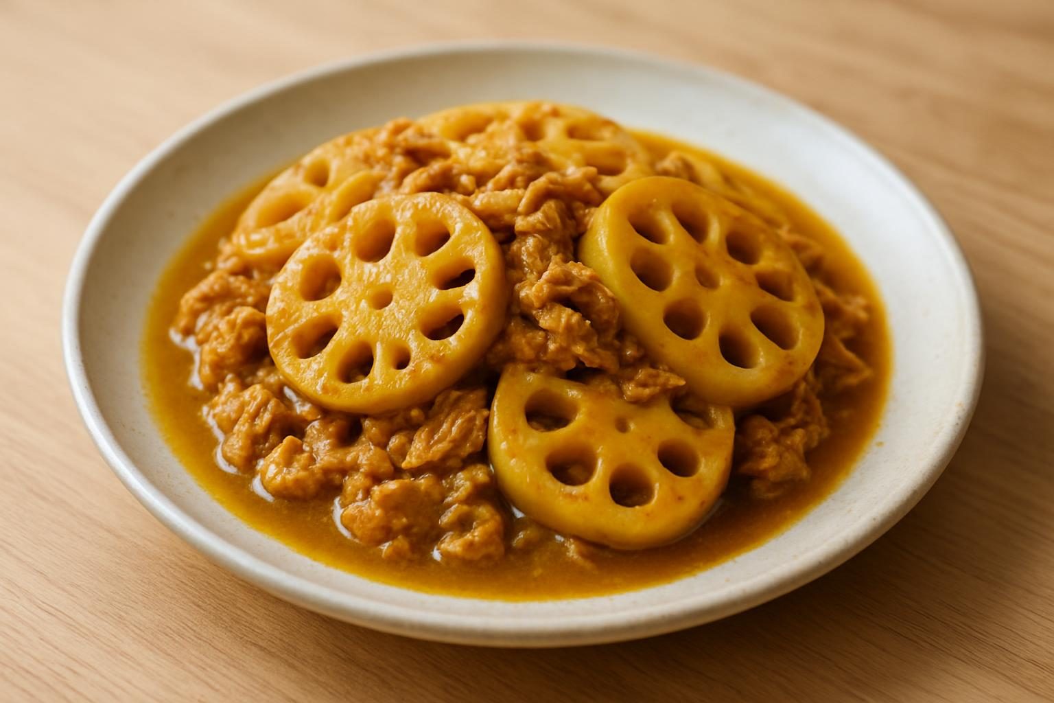 れんこんとツナのレンジカレー風