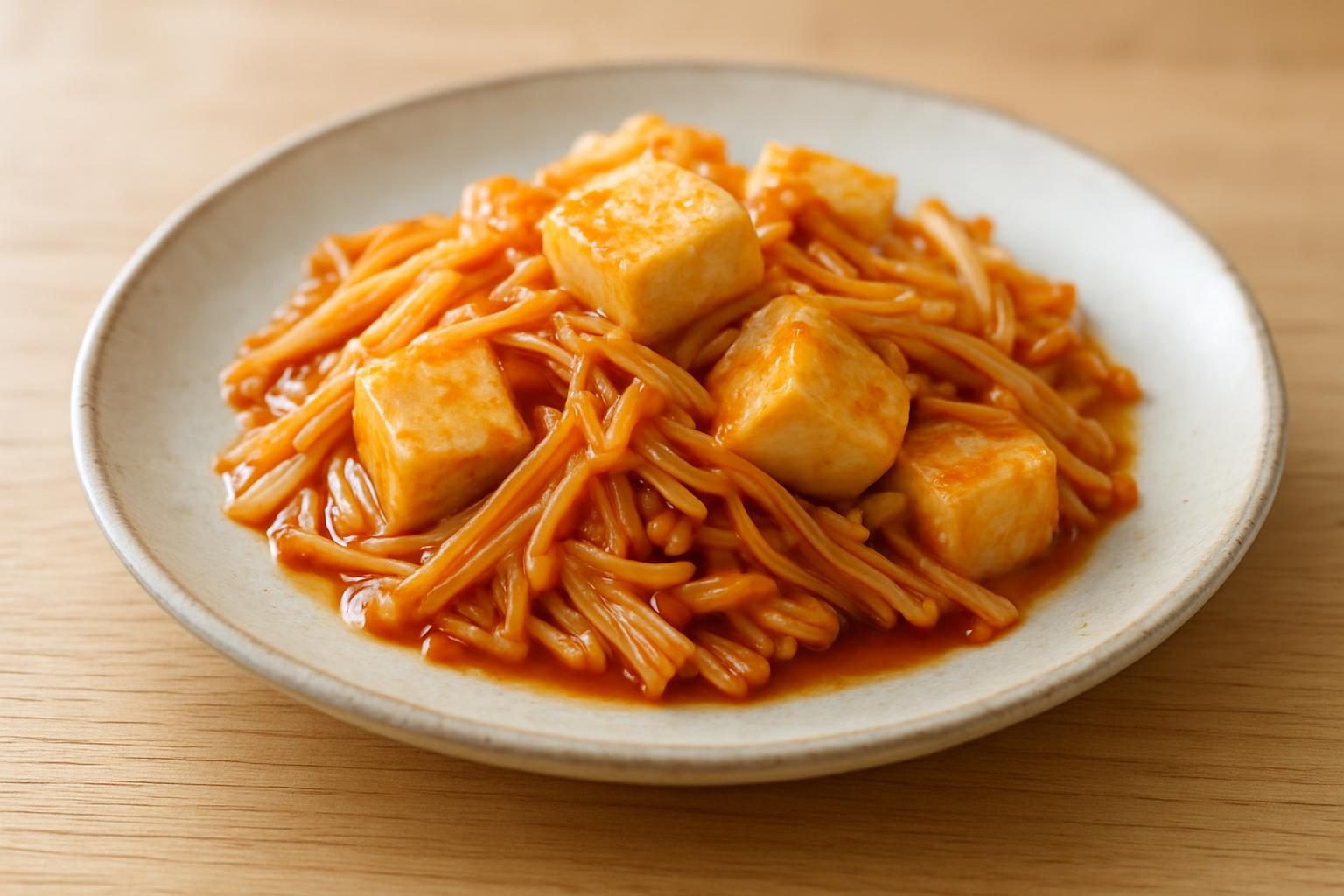 えのきと豆腐の甘酢炒め