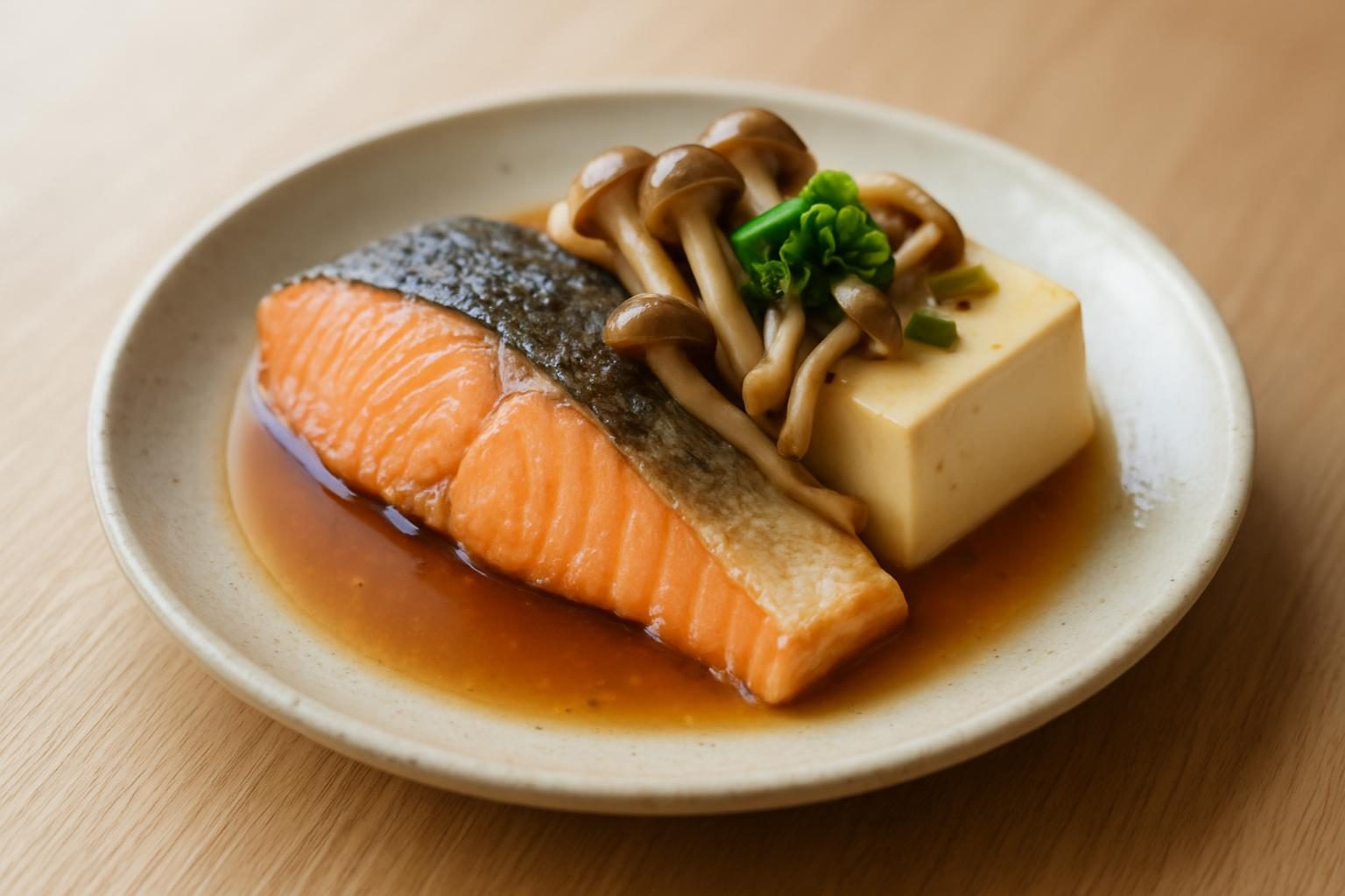 鮭と豆腐のレンジ蒸し