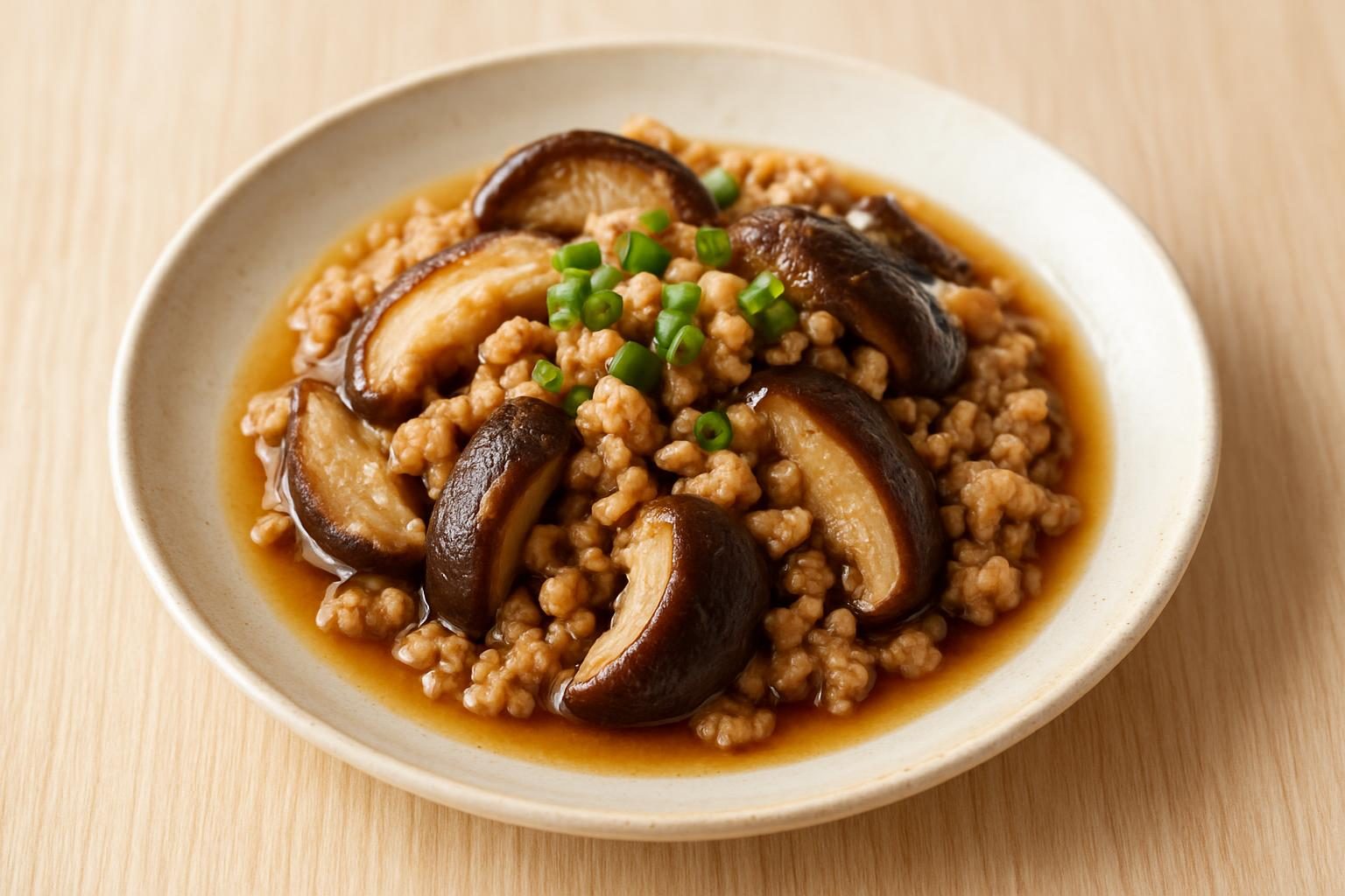 しいたけとひき肉のレンジ煮