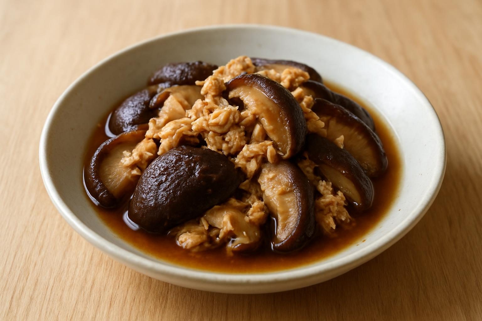 しいたけとツナのレンジ煮浸し