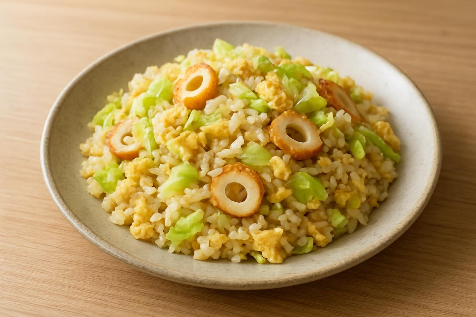 キャベツとちくわのチャーハン