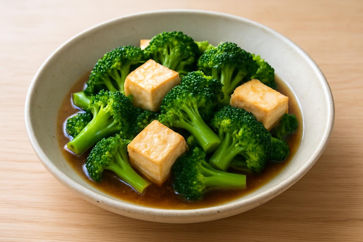 ブロッコリーと豆腐のレンジ煮