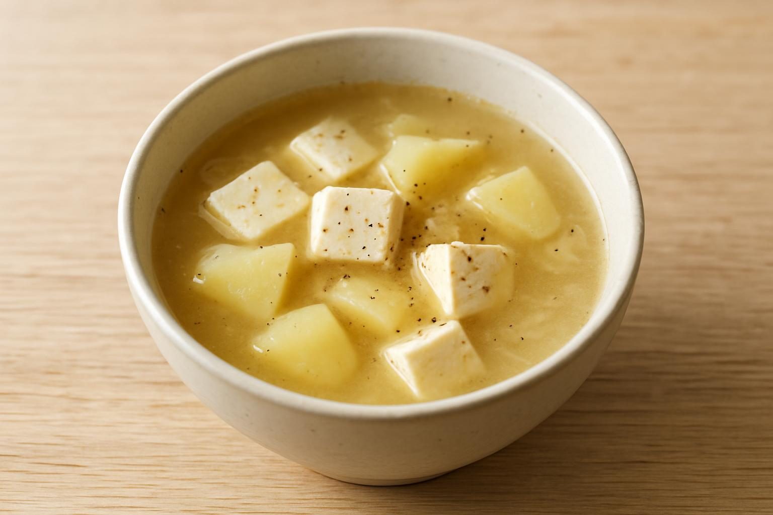 じゃがいもと豆腐のレンジスープ