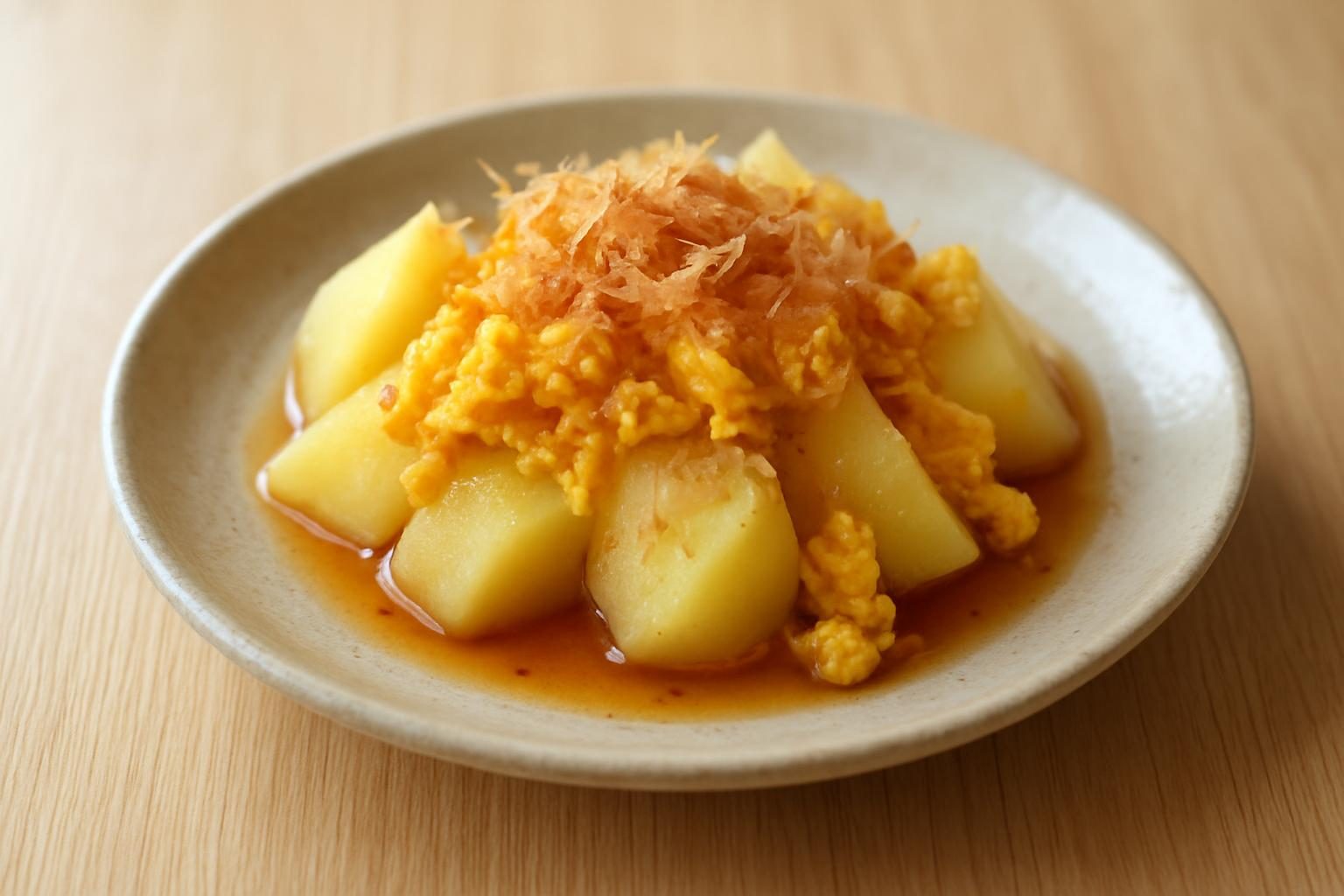 じゃがいもと卵のレンジおひたし