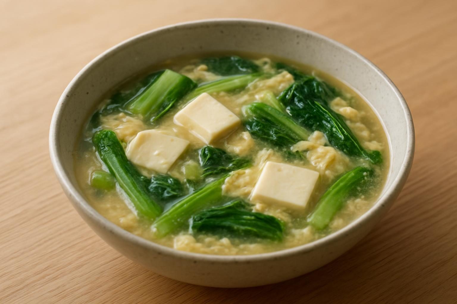 豆腐と青菜のとろみスープ