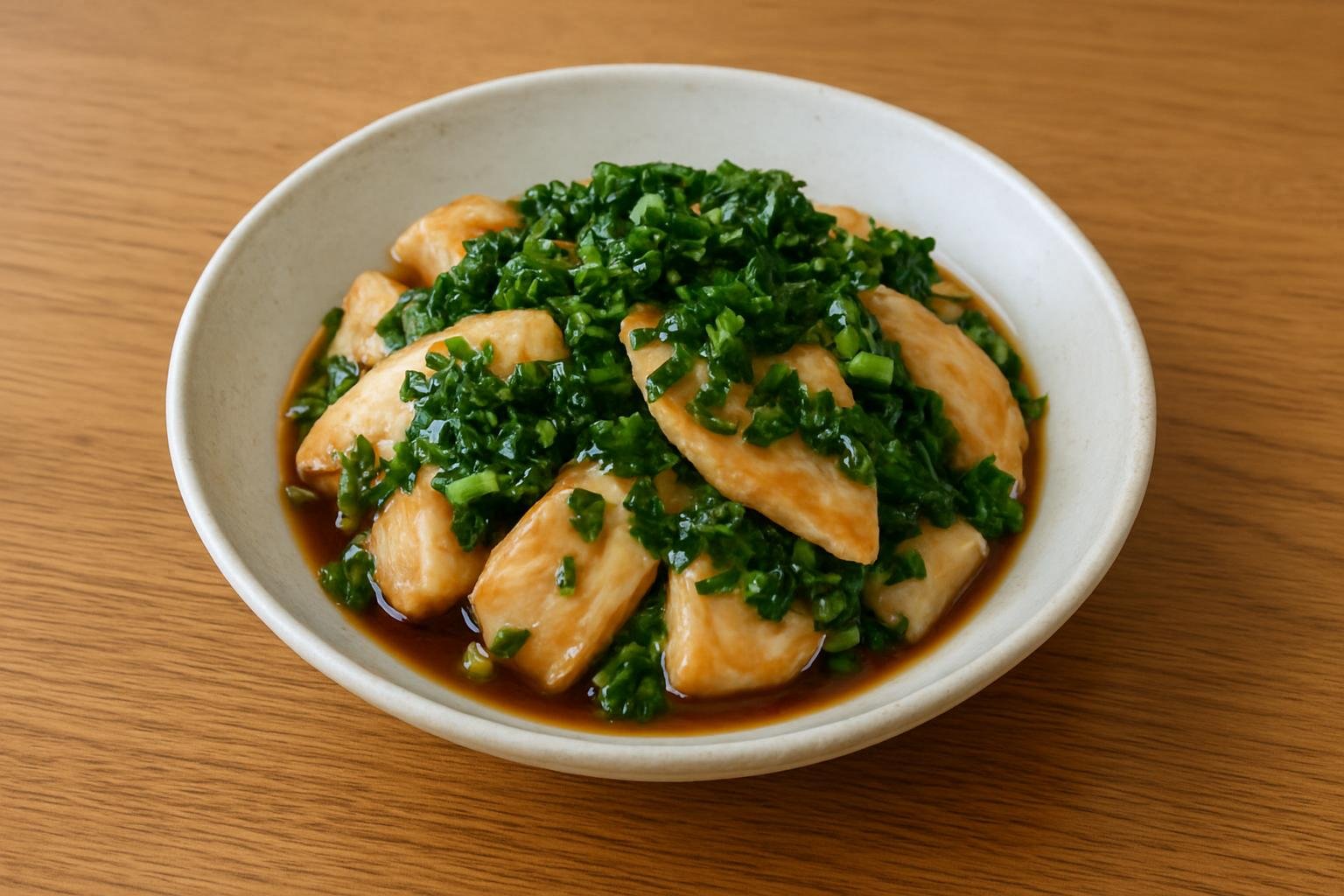 モロヘイヤと鶏むね肉の南蛮漬け