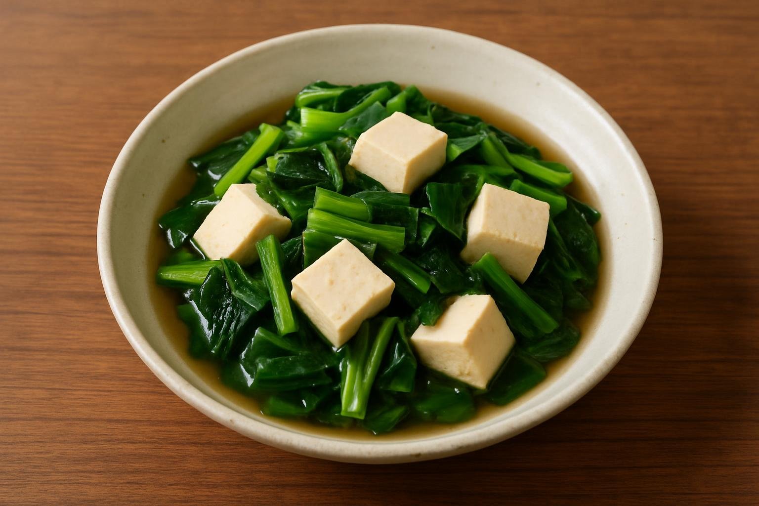 ほうれん草と豆腐のさっと煮