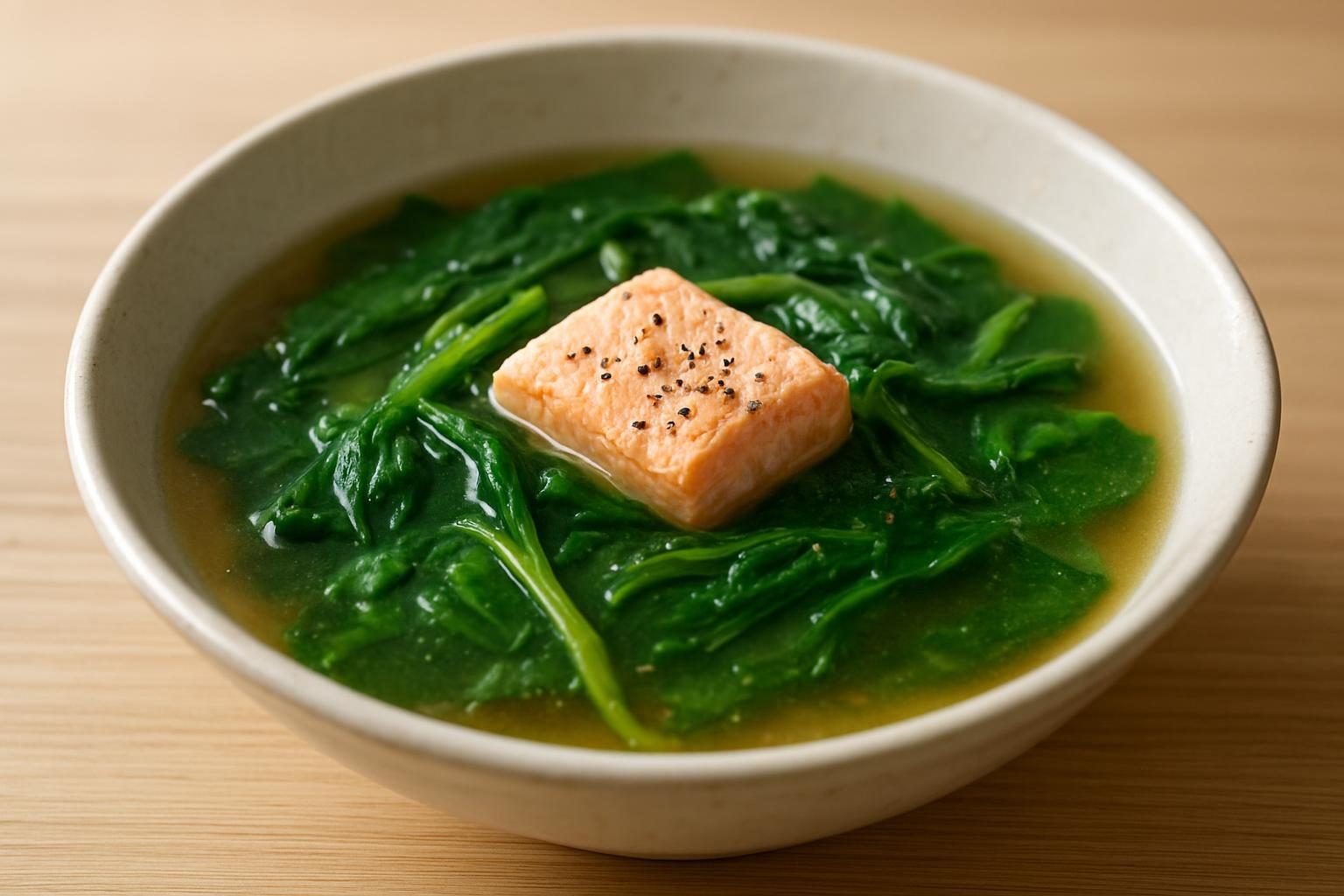 ほうれん草と鮭のスープ